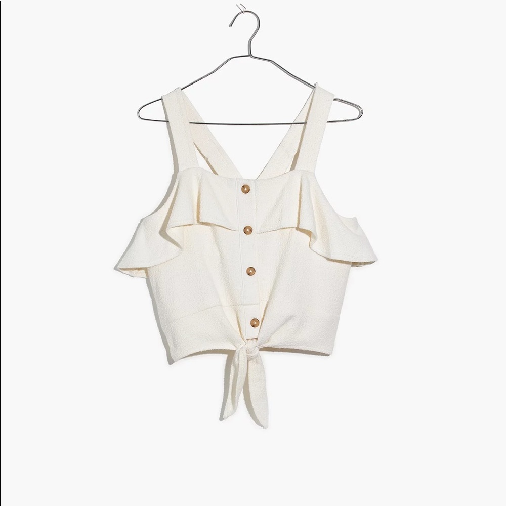 Madewell Texture & Thread Ruffle Tie-Front Tank - Picture 3 of 9